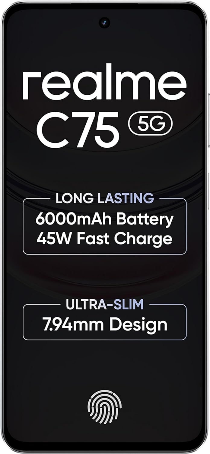 realme C75 Smartphone 4+128,White SC, 6000 mAH Battery 45W fast Charging - Image 4