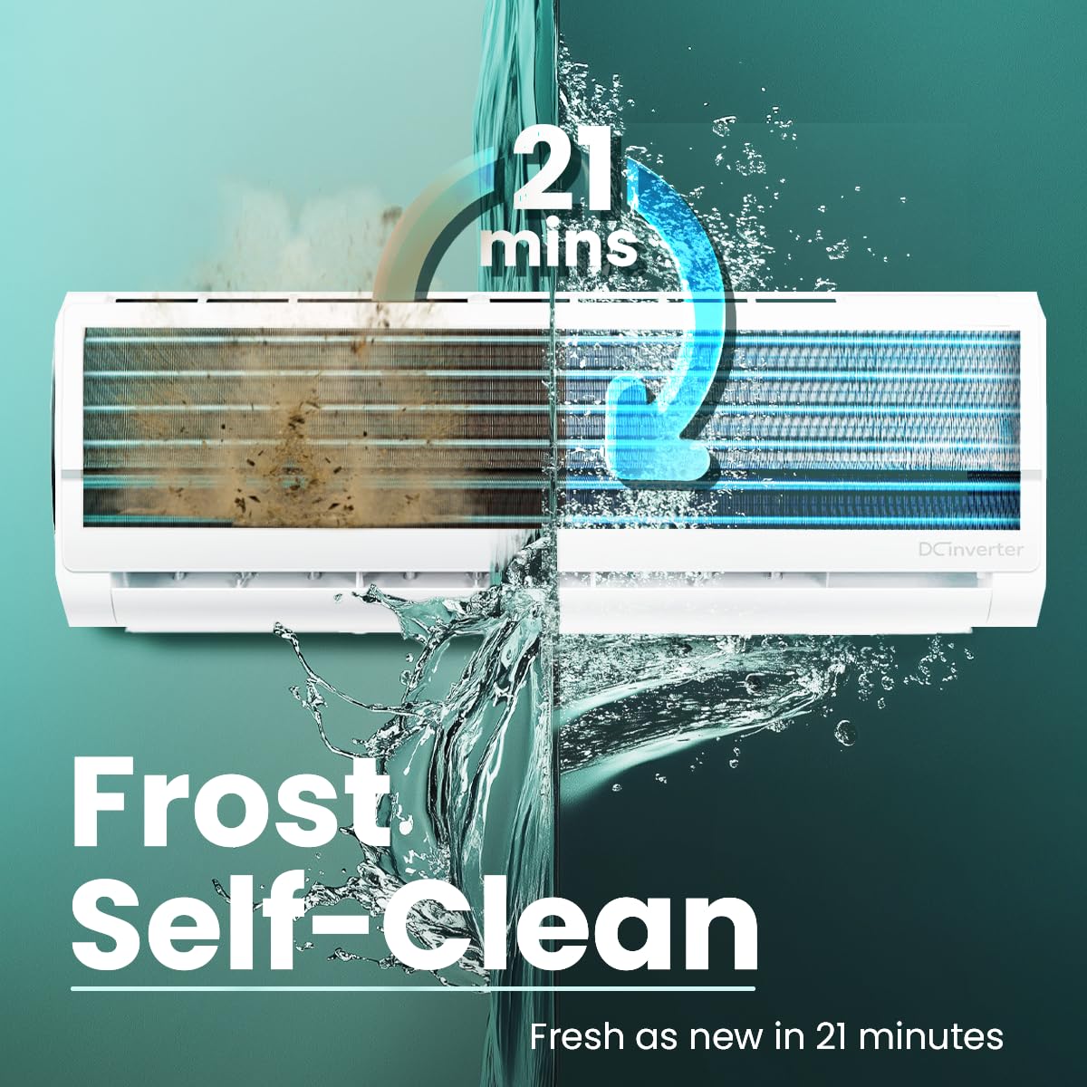 Haier 1 Ton 3 Star Twin Inverter Split AC (Copper, 7 in 1 Convertible, Frost Self Clean, HD Filter, Cools at 54°C - Image 9