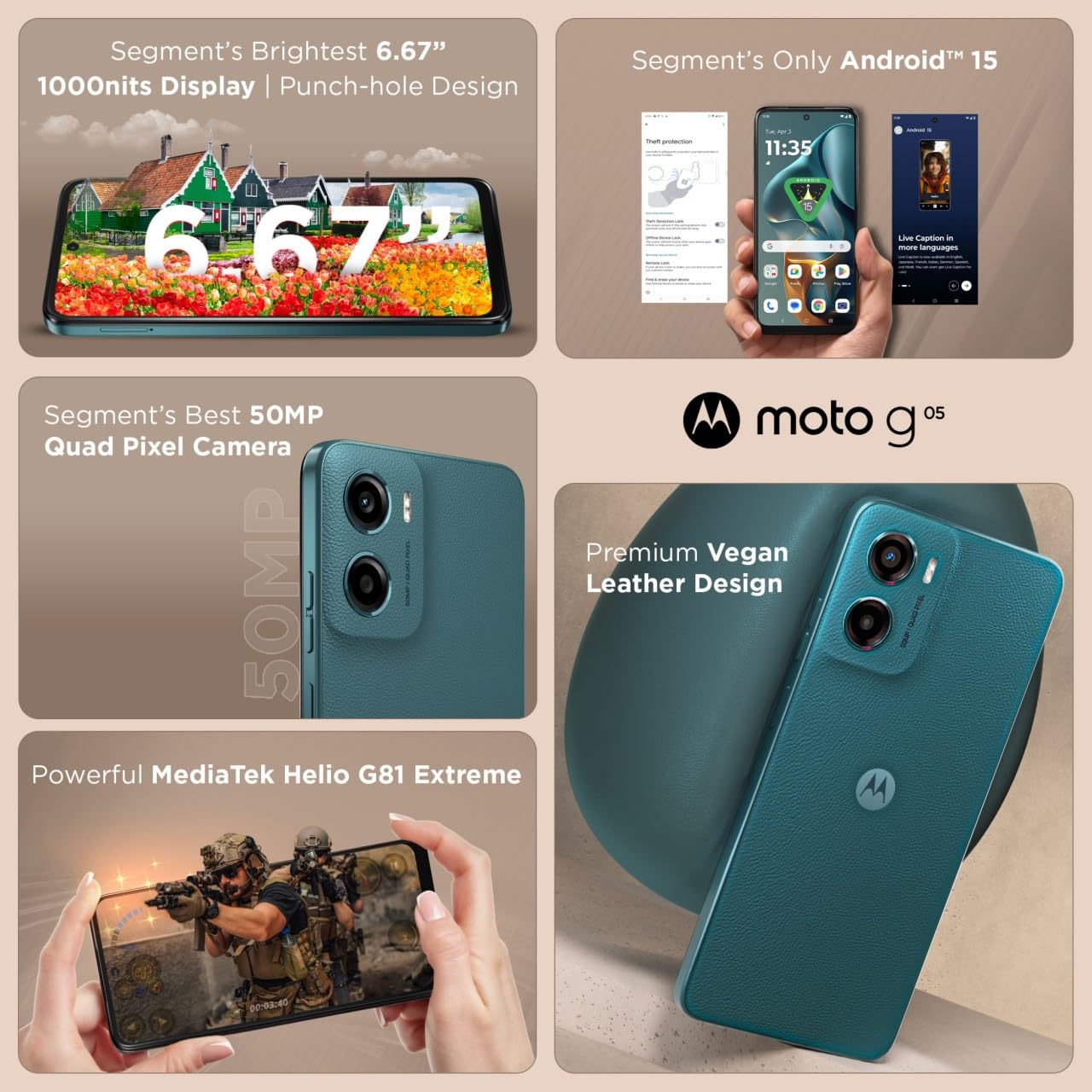 Motorola G05 4G (Forest Green, 4GB RAM, 64GB Storage) - Image 8